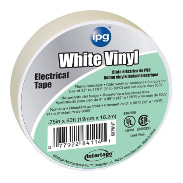 Intertape Polymer 4114 3/4x60 WHITE ELEC TAPE