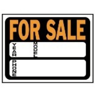 HY-KO 3031 9X12 CAR/SALE PLAS SIGN