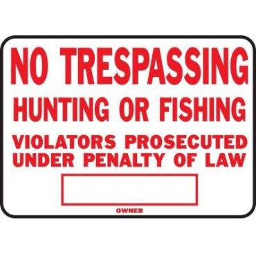 HY-KO SS5 10X14 LEGAL NO TRES SIGN