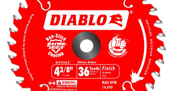 Dewalt Cordless Circular Saw Freud D0536X Diablo 5-3/8-Inch 36 Tooth ATB Finish Cordless Trim Saw Blades 12