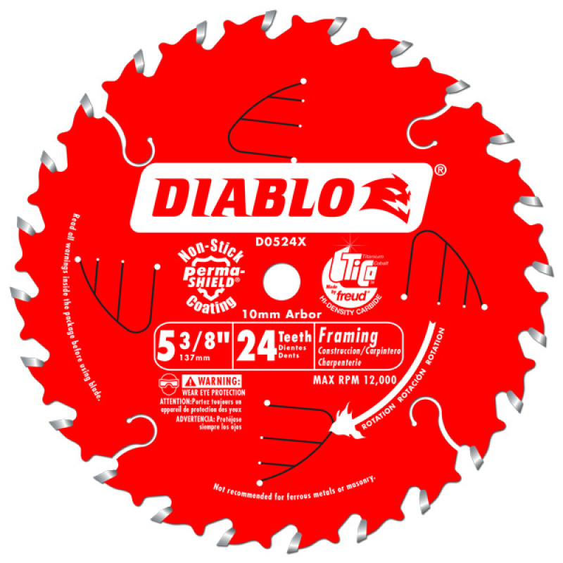 Diablo 5 3/8" X 24 Tooth X 10mm Trim
