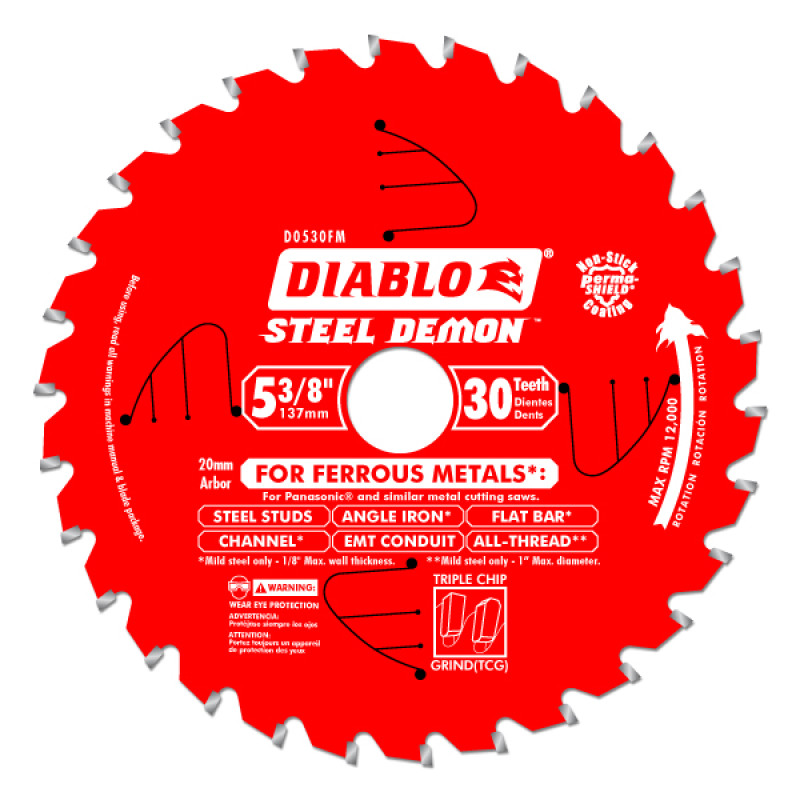 Diablo 5-3/8" x 30t Steel Demon Ferrous Cutting Saw Blade