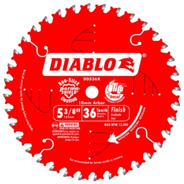 Diablo 5-3/8" x 36T Atb Finish Cordless Trim Saw Blade