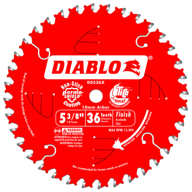 Diablo 5-3/8" x 36T Atb Finish Cordless Trim Saw Blade