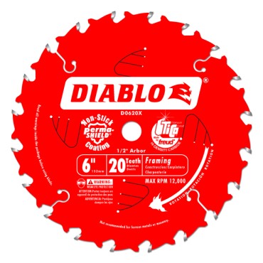 Diablo 6" x 20T x 1/2" Atb Trim Saw Blade