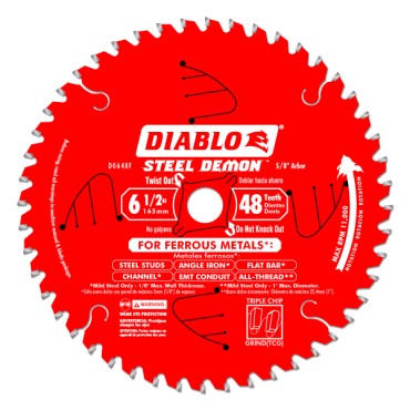 Diablo 6-1/2" x 48T x 5/8" Steel Demon Ferrous Cutting Circular Saw Blade