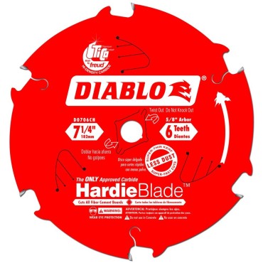 Diablo 7-1/4-inch By 6-tooth Fiber Cement Blade Tcg 5/8-inch Arbor