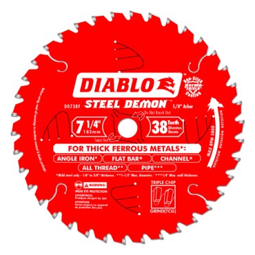 Diablo 7-1/4" x 38T x 5/8" Steel Demon Ferrous Cutting Saw Blade 