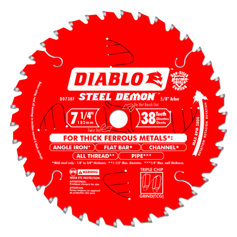 Diablo 7-1/4" x 38T x 5/8" Steel Demon Ferrous Cutting Saw Blade