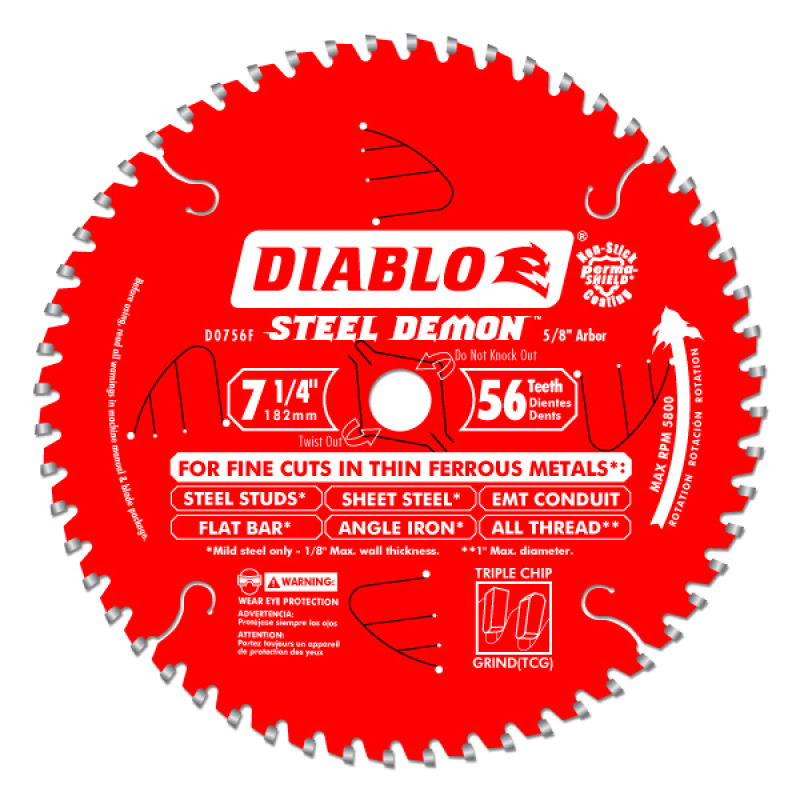 Diablo 7 1/4" X 56 Tooth X 5/8 Tcg Ferrous