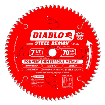 Diablo 7-1/4" x 70t x 5/8" Steel Demon Ferrous Cutting Saw Blade 