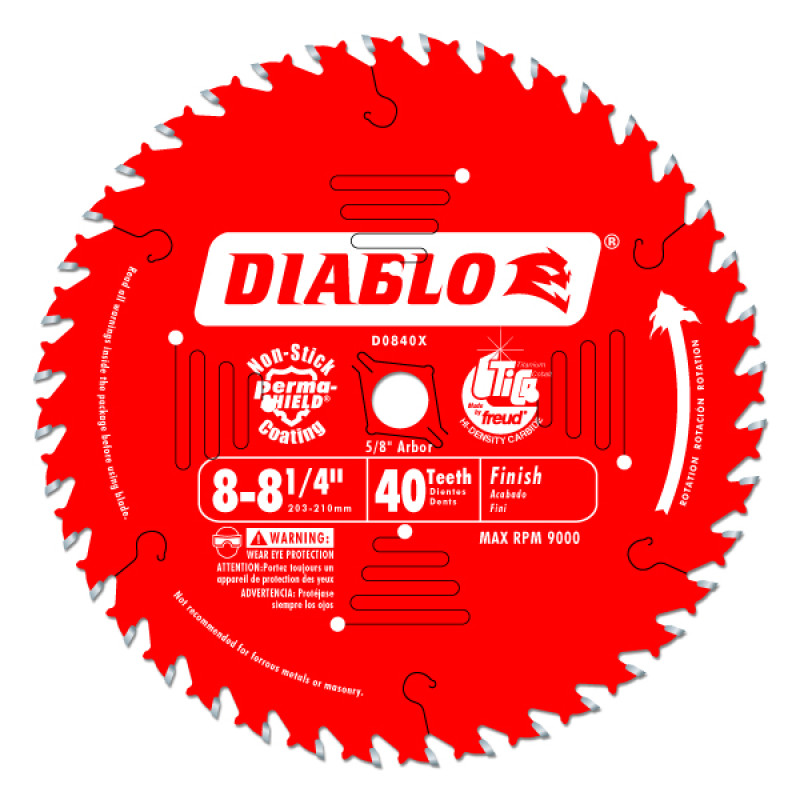 Diablo 8 1/4" X 40 Tooth X 5/8 Finish