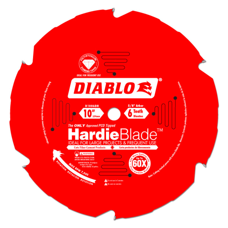 Diablo 10" X 6 Pcd Tooth X 5/8 Fiber Cement Blade