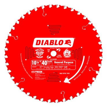 Diablo 10" 1/4 X 40 Tooth Bigfoot Saw