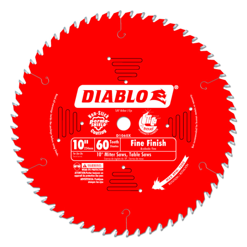 Diablo 10" X 60 Tooth X 5/8 Fine Finish
