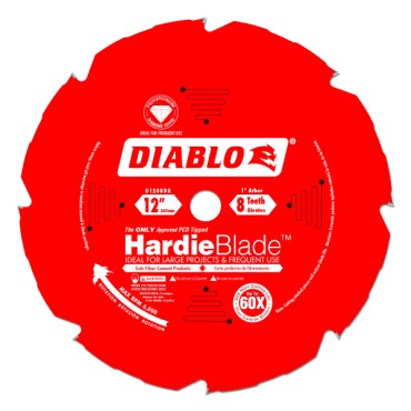 Diablo 12" X 8 Pcd Tooth X 1"  Fiber Cement Blade