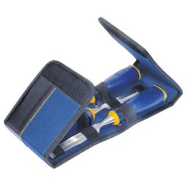 Irwin Tools 1768781 Marples M500 Metal Strike Cap All Purpose 3-Piece ChiselSet with Wallet Holder (1/2", 3/4", 1")