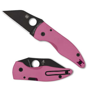 Spyderco MicroJimbo Pink G-10 Black Blade Sprint Run