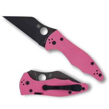 Spyderco YoJimbo Pink G-10 Black Blade Sprint Run
