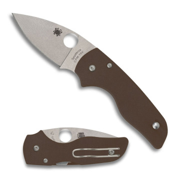Spyderco Lil' Native 5 Brown G-10 CPM 15V Sprint Run