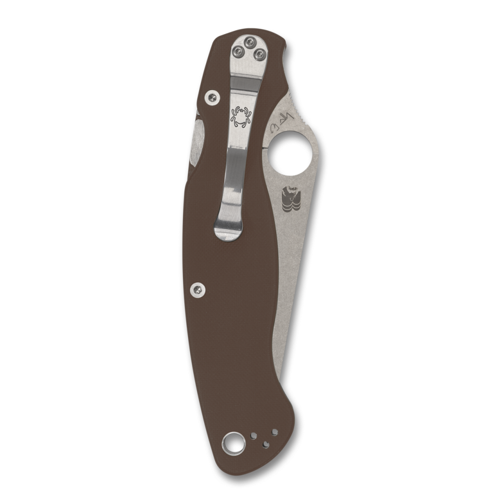 Spyderco C36GPBN15V2 MILITARY 2 Brown G-10 CPM 15V Sprint Run PlainEdge