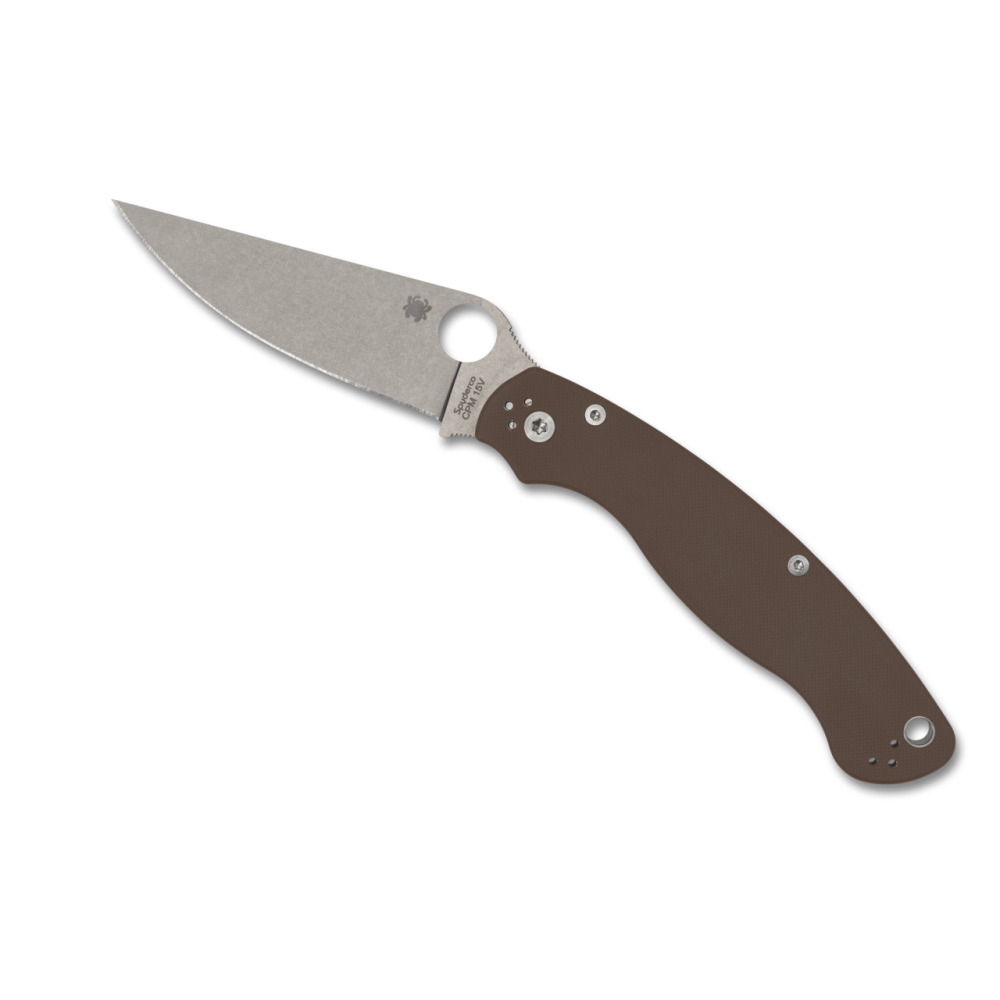 Spyderco C36GPBN15V2 MILITARY 2 Brown G-10 CPM 15V Sprint Run PlainEdge