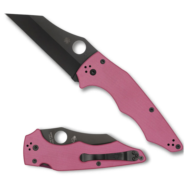 Spyderco C253GPNBKP YoJumbo Pink G-10 Black Blade Sprint Run