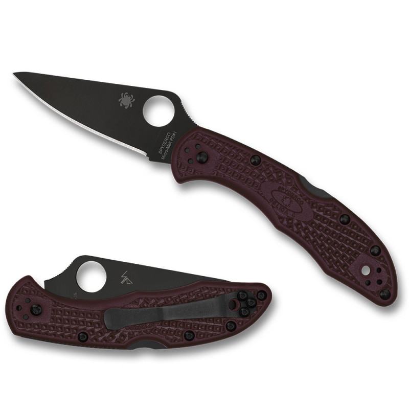 Spyderco Delica 4 Folding Knife Burgundy C11BGBKP