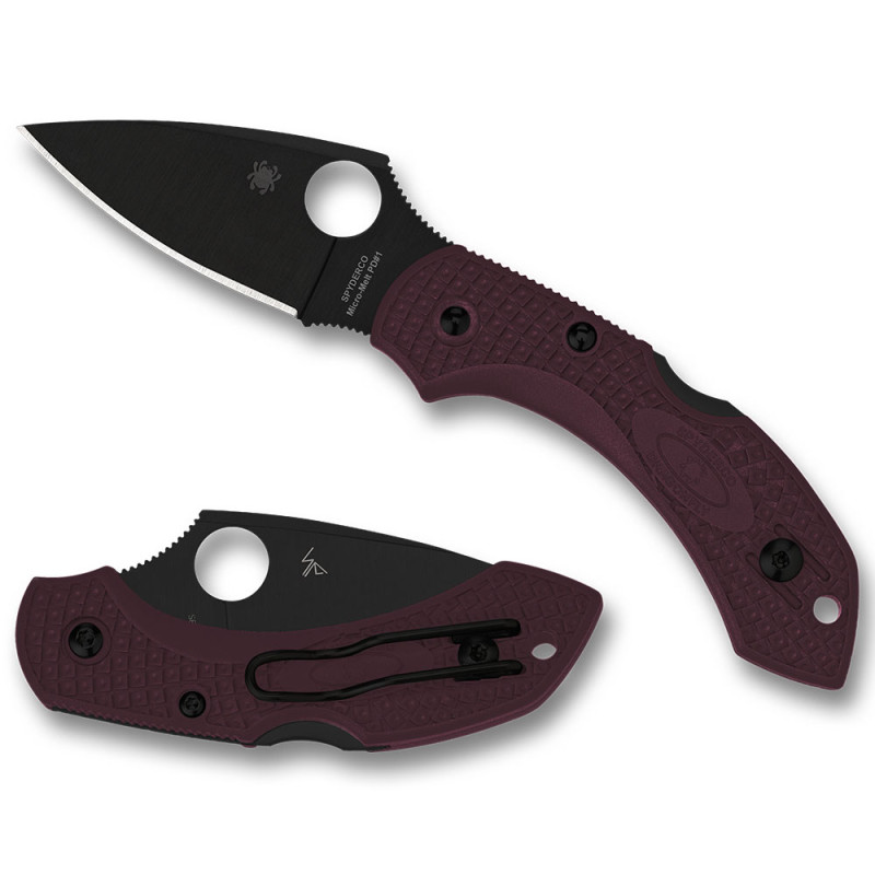 Spyderco Dragonfly 2 Burgundy Sprint Run Folding Knife C28BGBKP2