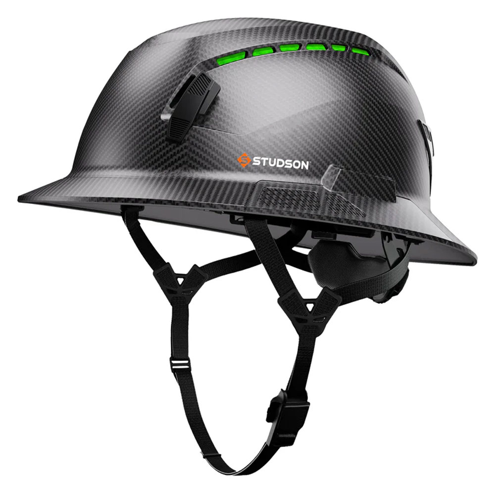 STUDSON SHK-1 Full Brim Vented Safety Helmet - Carbon