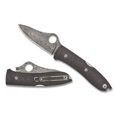 Spyderco SPYOPERA™ CARBON FIBER THOR™ DAMASCUS C255CFPD