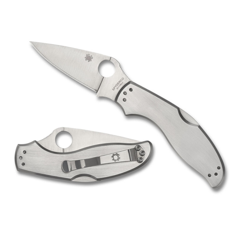 Spyderco C261P UpTern Folding Knife 2.84" Satin Plain Blade