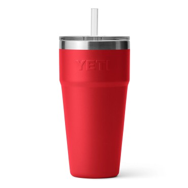 YETI Rambler 26 oz Stackable Straw Cup Rescue Red