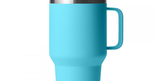 YETI 35 oz mug REEF BLUE STRAW LID Rambler Mug Cup With Handle Limited  Edition
