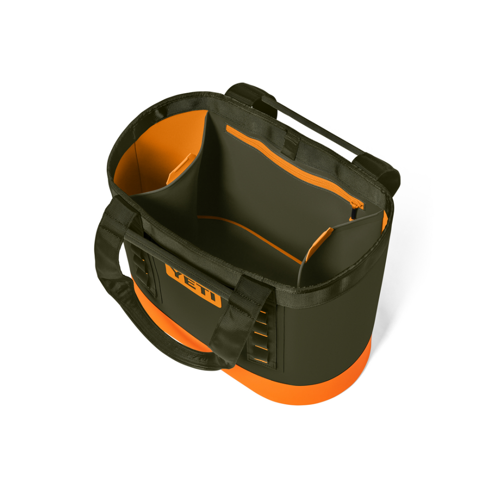 YETI Camino 35 Carryall 2.0 Tote Bag Olive / King Crab Orange