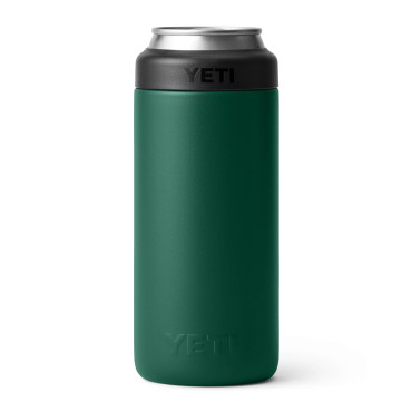 YETI Rambler 12 oz Colster Slim Can Insulator Black Forest Green