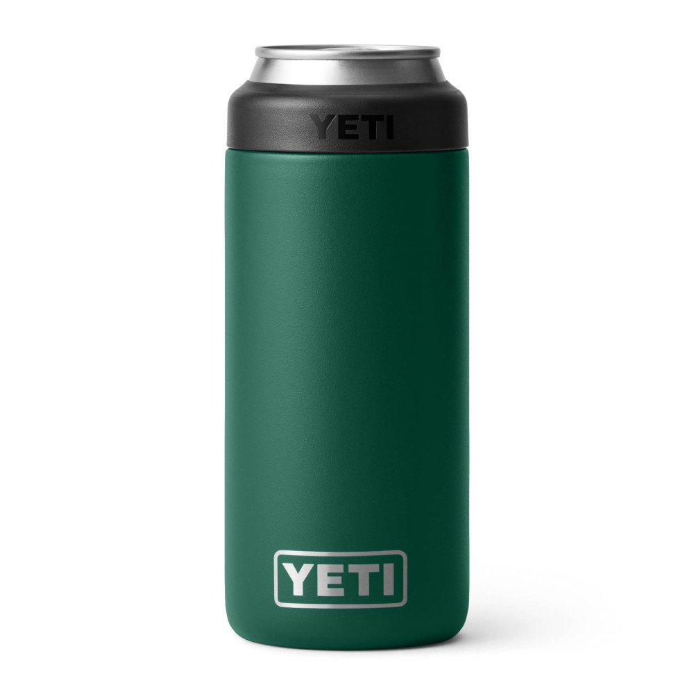 YETI Rambler 12 oz Colster Slim Can Insulator Black Forest Green