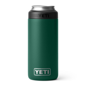 YETI Rambler 12 oz Colster Slim Can Insulator Black Forest Green