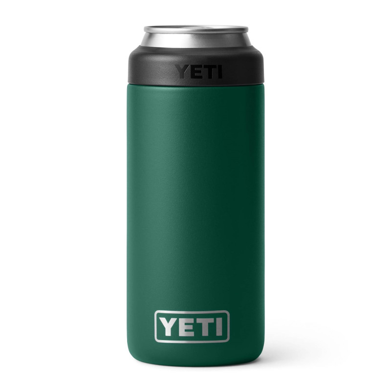 YETI Rambler 12 oz Colster Slim Can Insulator Black Forest Green
