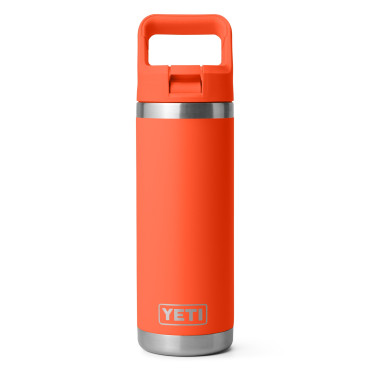 YETI Rambler 18 Oz Bottle Color Matched Straw Cap Papaya