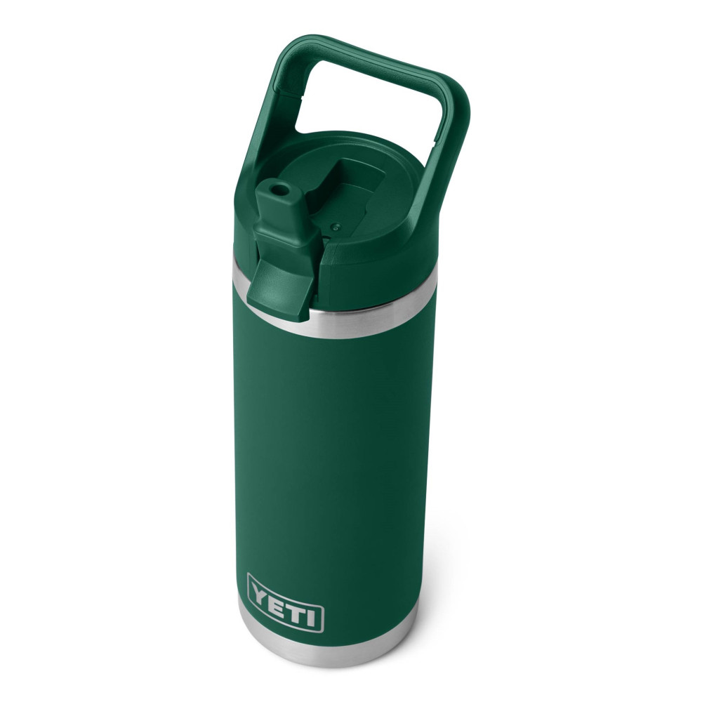 YETI Rambler 18 Oz Bottle Color Matched Straw Cap Black Forest Green
