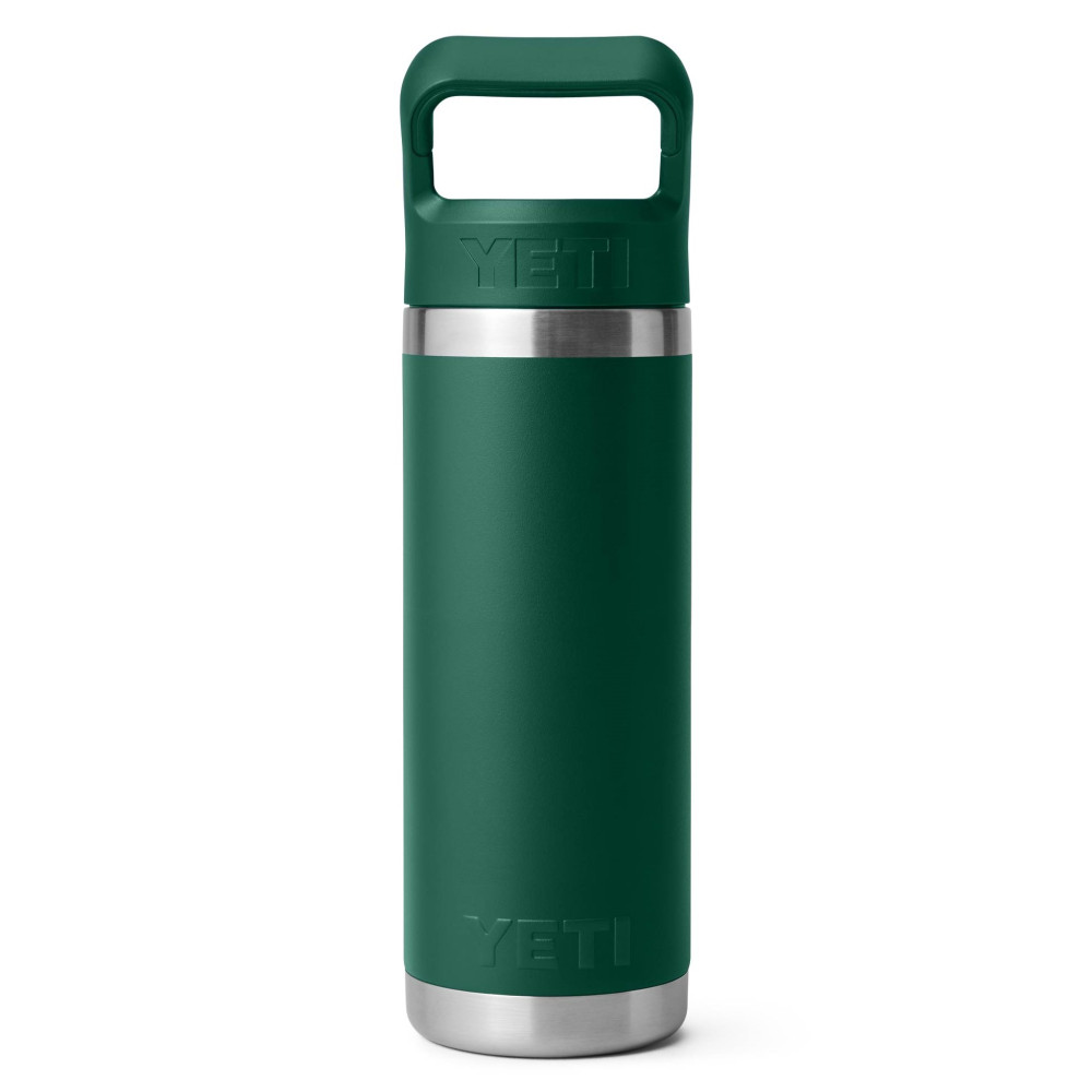 YETI Rambler 18 Oz Bottle Color Matched Straw Cap Black Forest Green