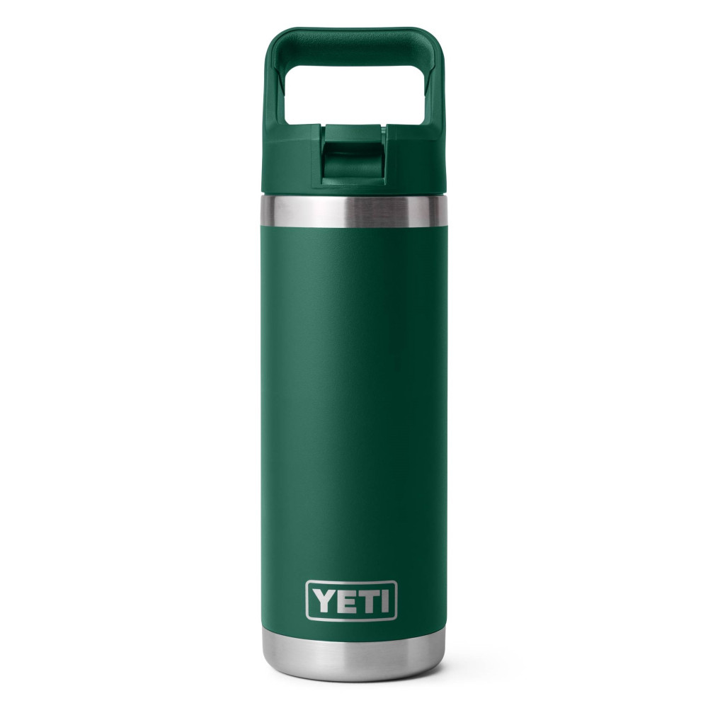 YETI Rambler 18 Oz Bottle Color Matched Straw Cap Black Forest Green