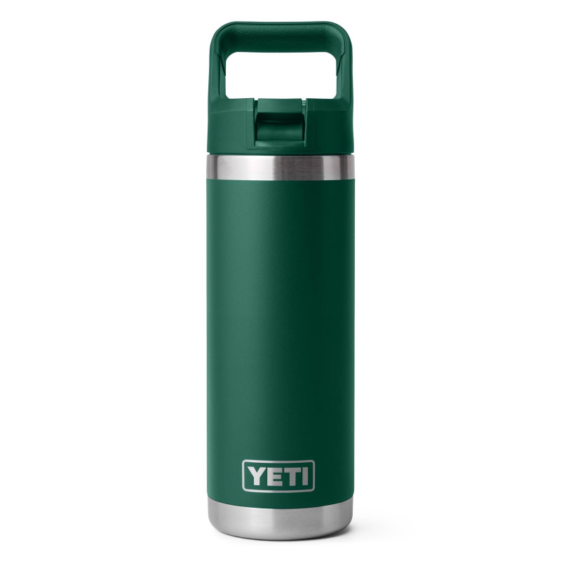 YETI Rambler 18 Oz Straw Bottle Black Forest Green