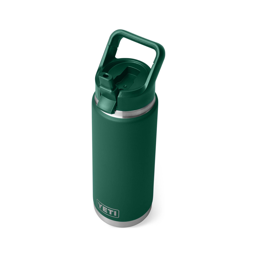 YETI Rambler 26 Oz Straw Bottle Black Forest Green