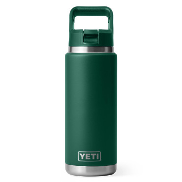 YETI Rambler 26 Oz Straw Bottle Black Forest Green