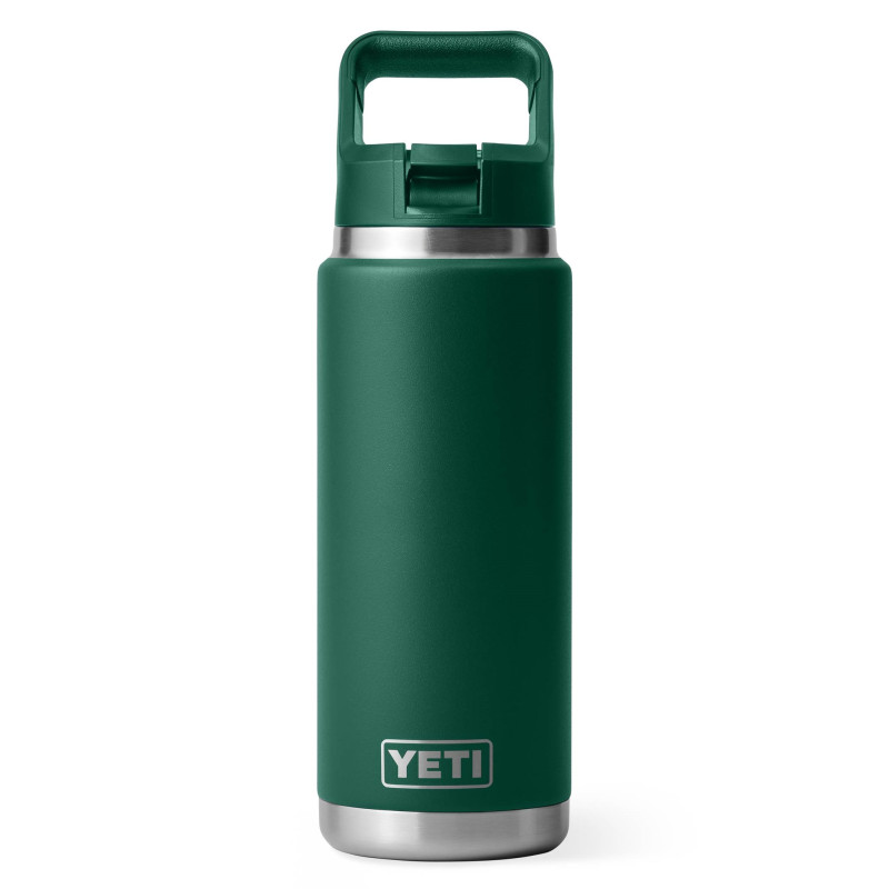 YETI Rambler 26 Oz Straw Bottle Black Forest Green