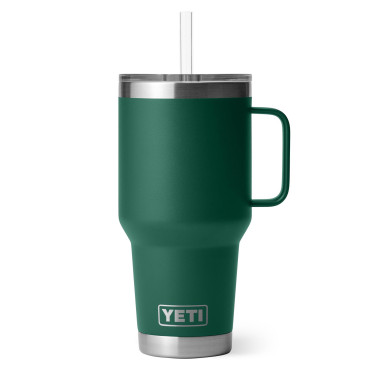 YETI Rambler 35 oz Straw Mug Black Forest Green