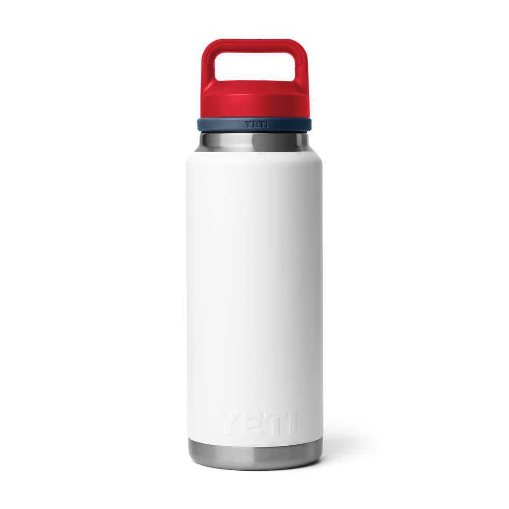 YETI Rambler 36 Oz Bottle Chug White/Navy/Red