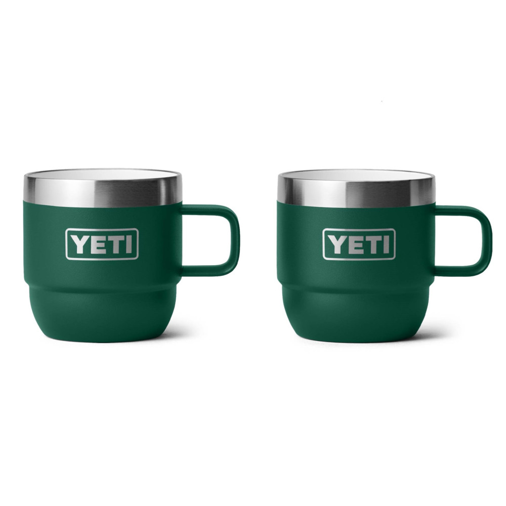 YETI Rambler 6 oz Stackable Espresso Mugs Black Forest Green